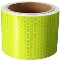 GOZAR 10Ft Fluorescente Amarillo Reflectante Seguridad Advertencia Evidencia Cinta Adhesiva De Película
